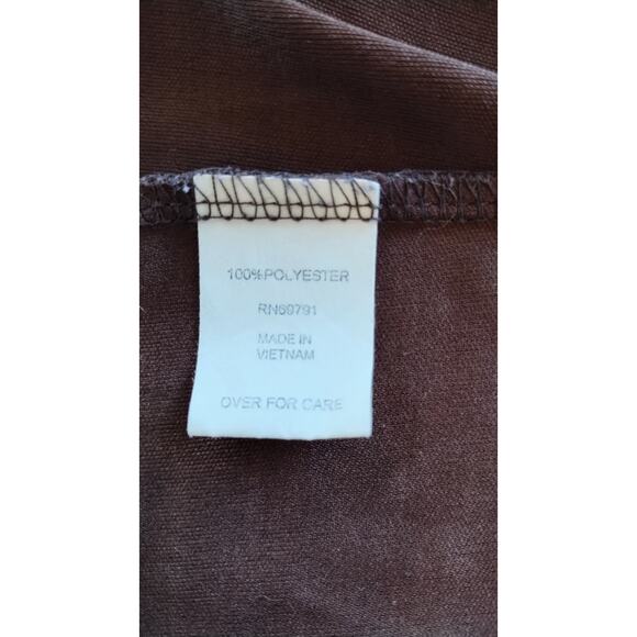 Sara Michelle Boho blouse with white Paisley print and brown and blue tones S 2X - Picture 4 of 8